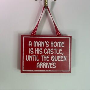 Sassy Sign Home Decor Wooden Red Castle King Queen